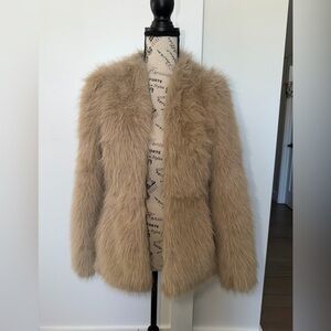 H&M Tan Faux Fur Brown Jacket New with tags! Size XS